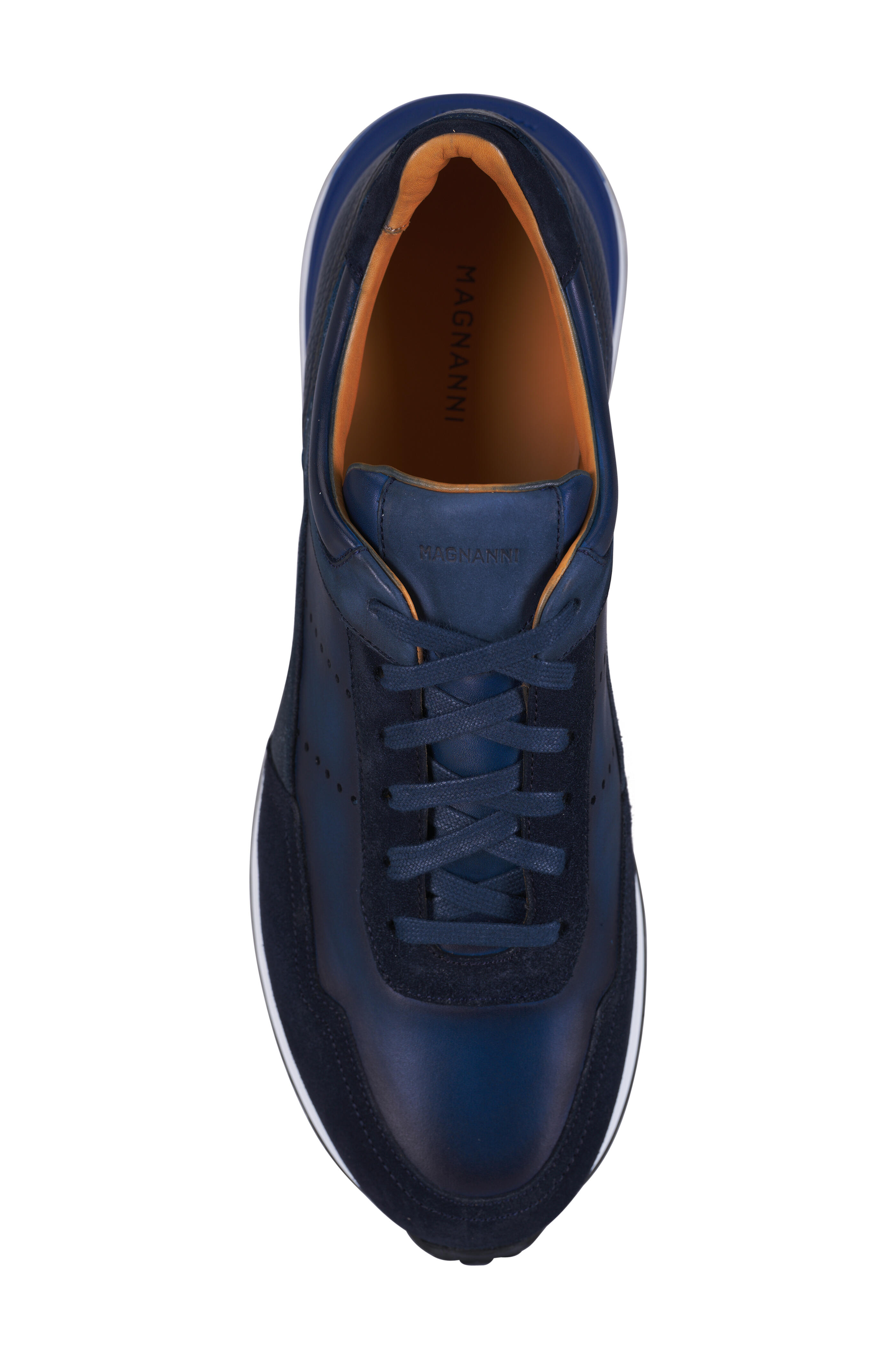 Magnanni - Bravo Navy Leather & Suede Low Top Sneaker