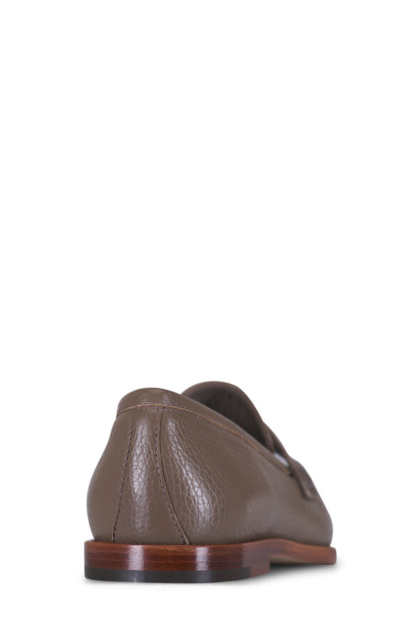 Manolo Blahnik Perrita Medium Brown Leather Penny Loafer - view 3