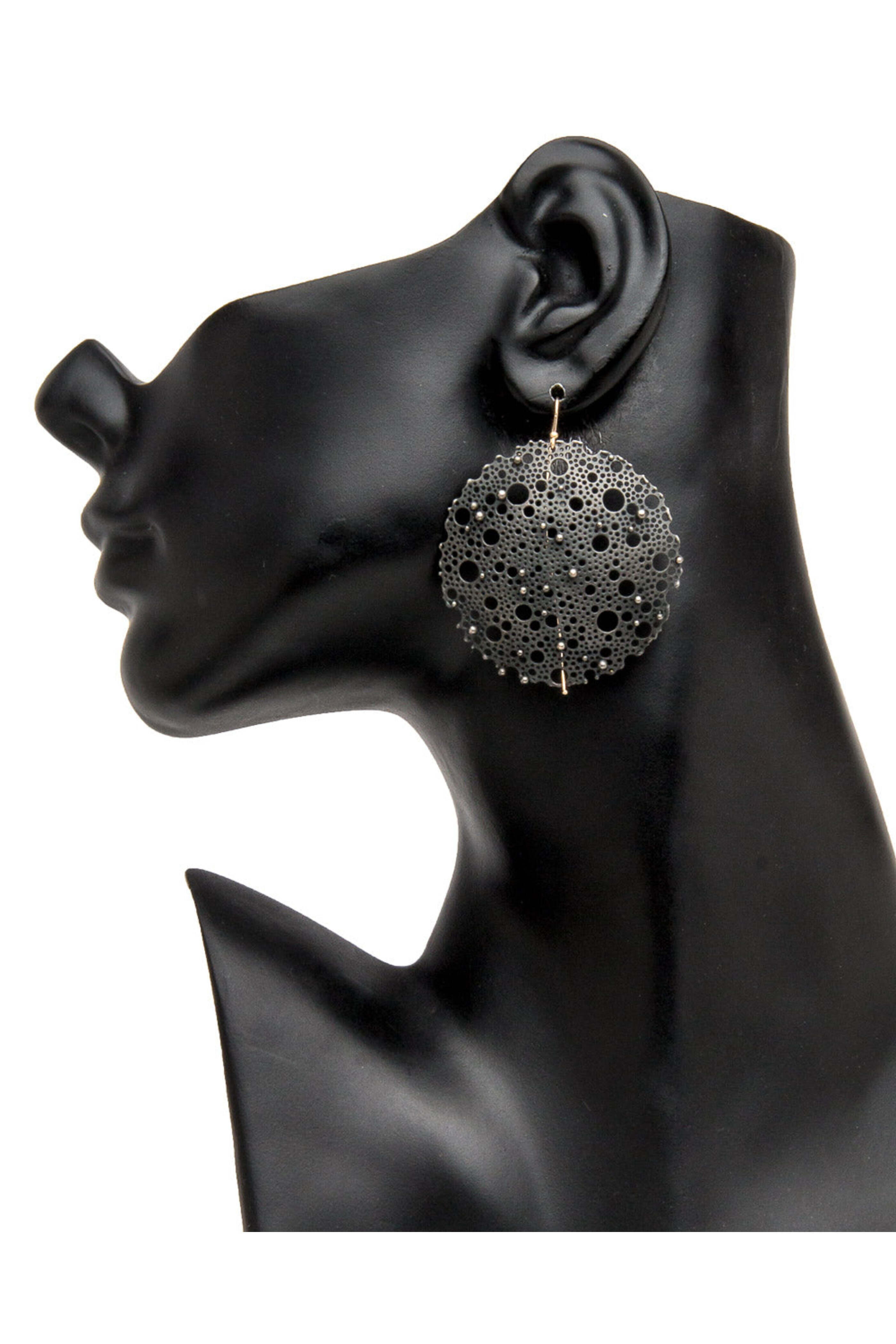 Ted Muehling - Oxidized Small Queen Anne Lace Earrings