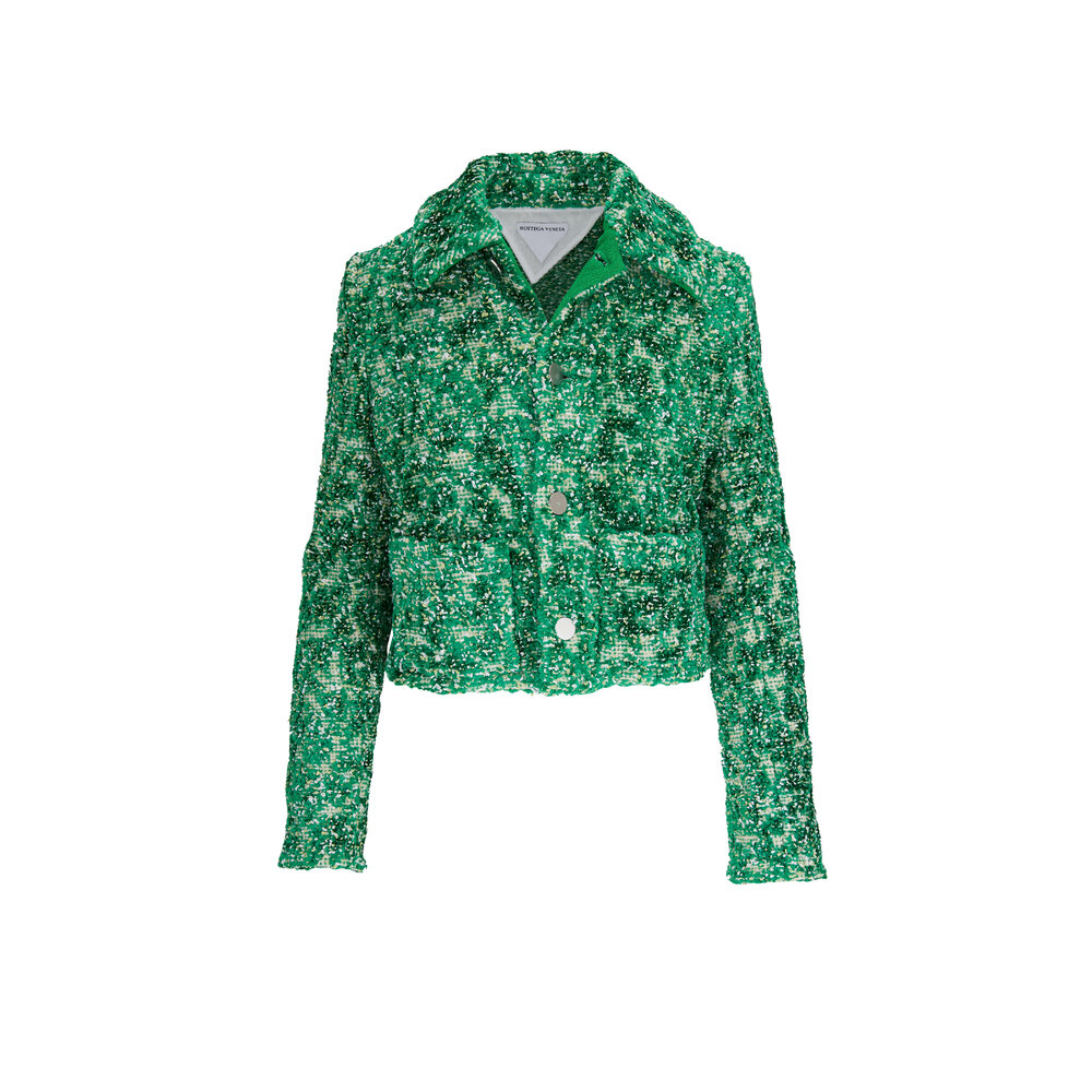 Bottega Veneta - Green Abstract Chenille Jacket | Mitchell Stores