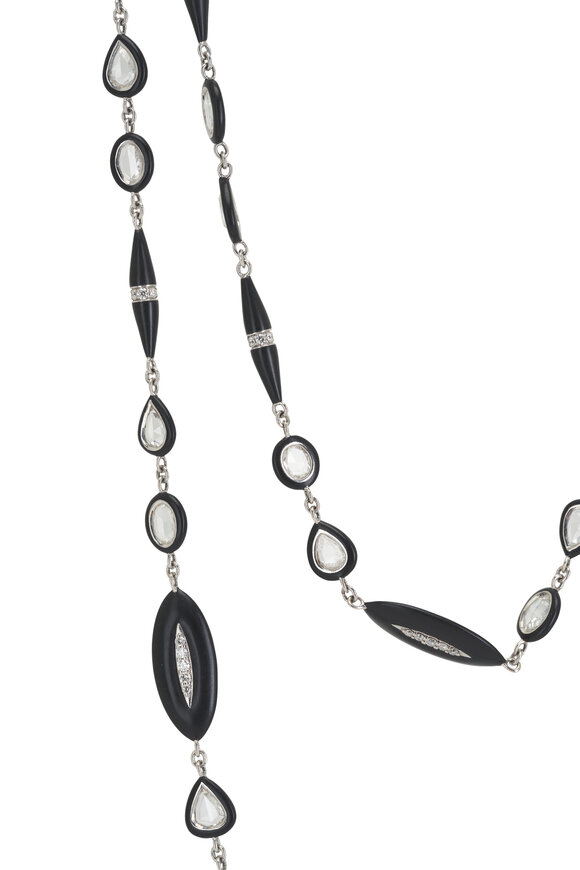 Sutra - Diamond Black Ceramic Necklace 