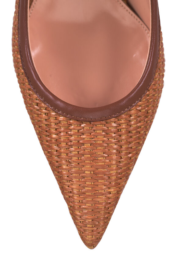 Gianvito Rossi Mincora Cuoio Raffia Pump, 55mm - view 6