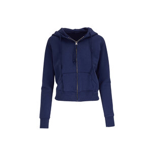 美品 アパルトモン L'Appartement取扱 ニリロータン NILI LOTAN CALLIE ZIP UP HOODIE ジップアップパーカー S ブラック【2400014500202】 CALLIE HOODIE | Women's Distressed Cotton Sweatshirt With