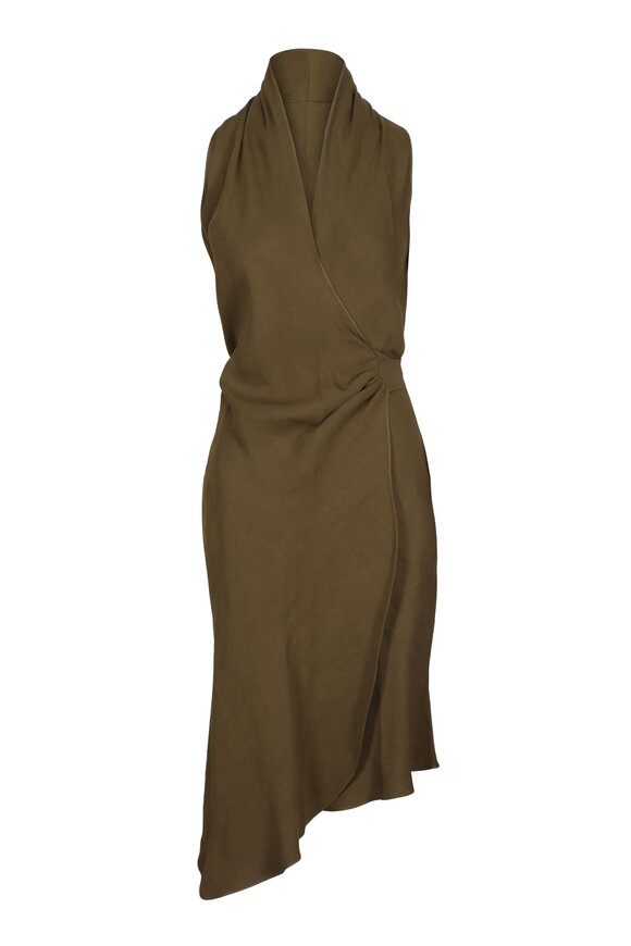 Peter Cohen Victor Tint Green Viscose Linen Dress