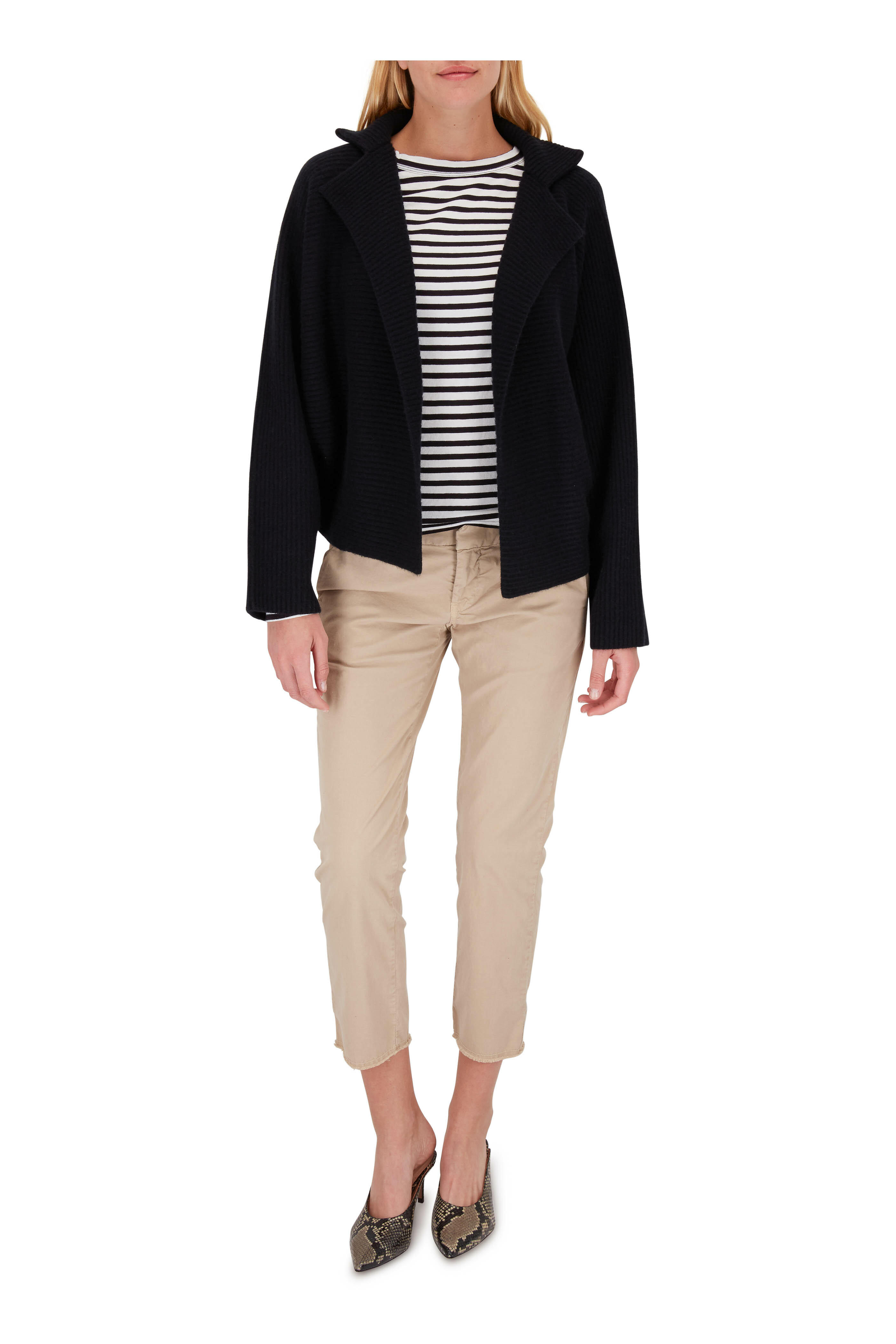 Veronica Beard - Taran Taupe Snake Print Leather Mule, 65mm