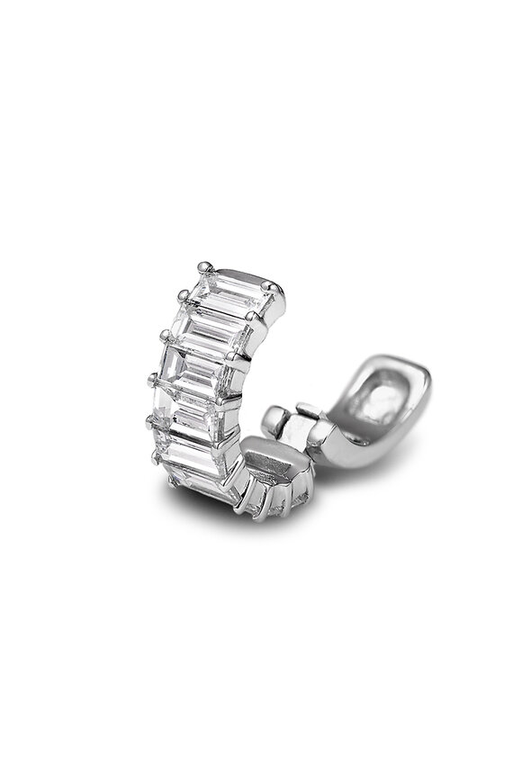 Nam Cho 18k White Gold Diamond Baguette Ear Cuff Clip - view 2