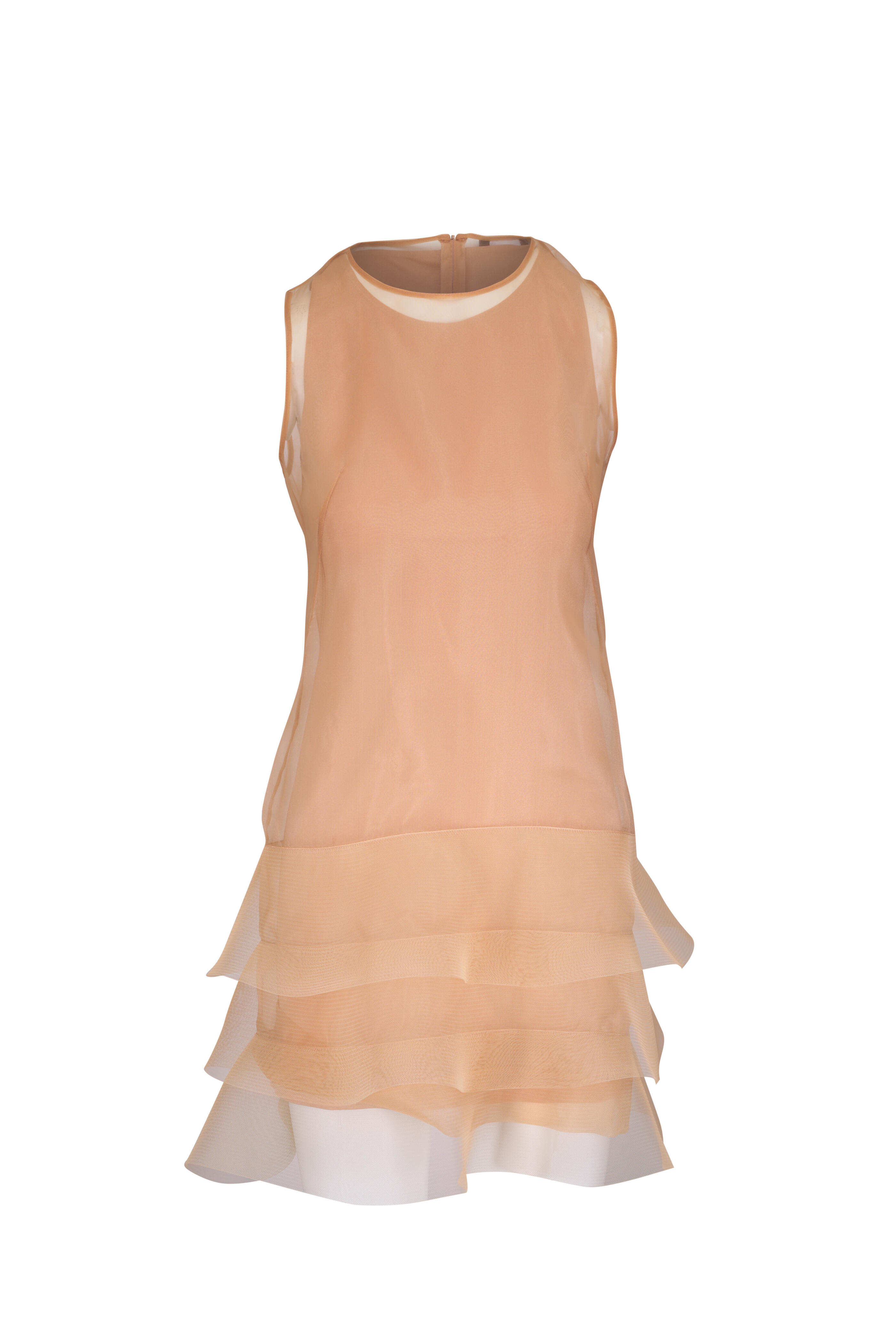 Akris - Cuoio Wave Hem Mini Dress