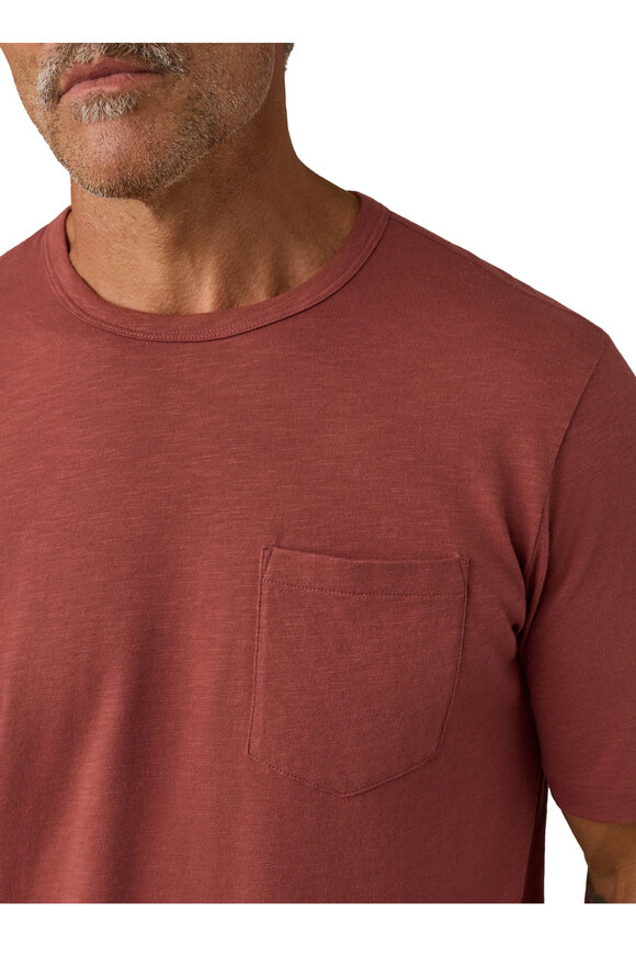 Faherty Brand Red Sunwashed Pocket Tee - view 4