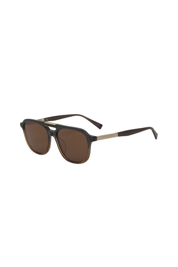 Oliver Peoples Vintage & Polar Brown Aviator Sunglasses - view 4