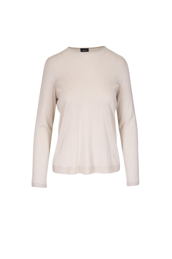 Akris Greige Long Sleeve Seamless Knit Top