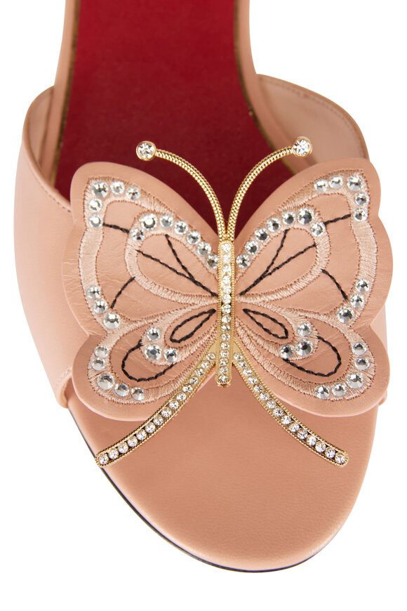 Valentino Garavani Flutterby Pink Embellished Slide - view 4
