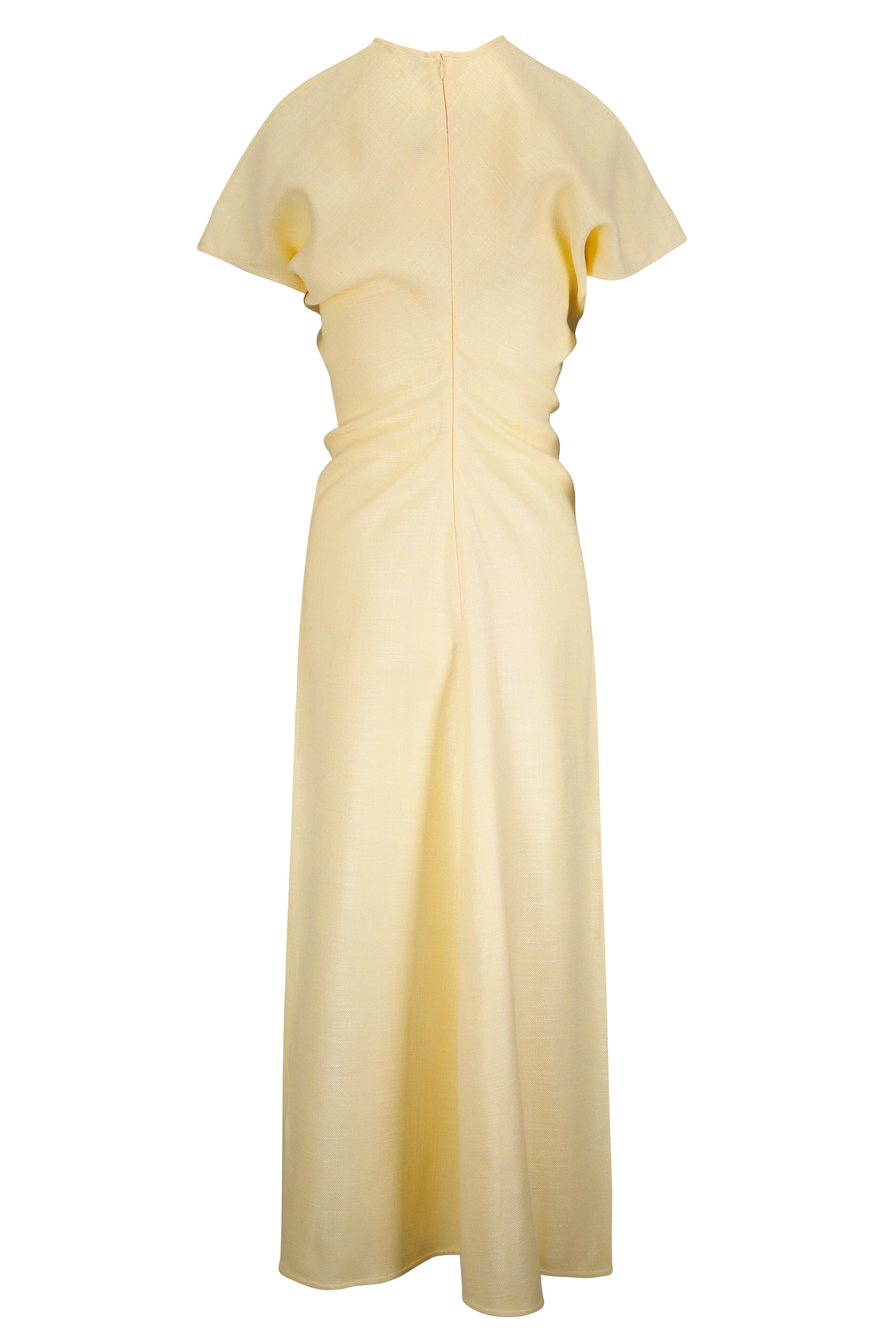 Totême - Straw Yellow Slouch Waist Midi Dress