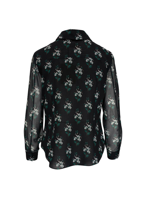 Carolina Herrera - Black Multi Floral Print Blouse