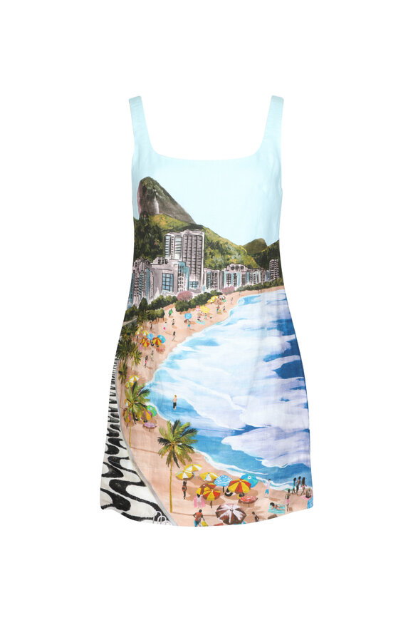 Farm Rio Copacabana Beach Linen Mini Dress