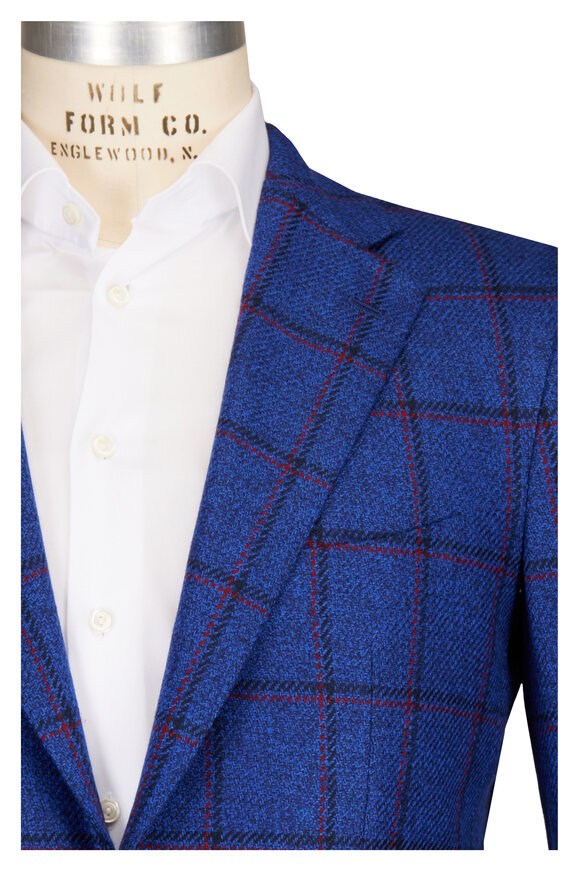 Cesare Attolini Royal Blue Windowpane Sportcoat - view 1