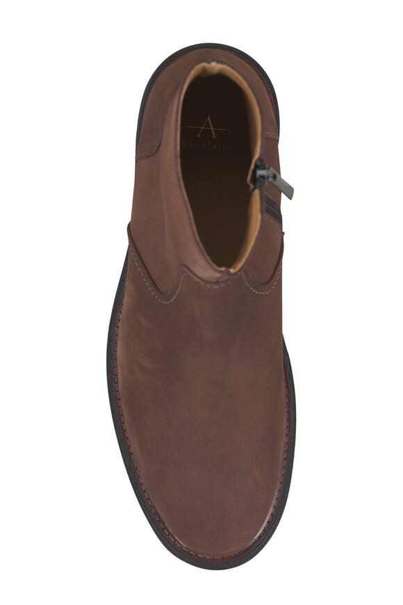 Aquatalia Varon Dark Brown Nubuck Leather Boot - view 5