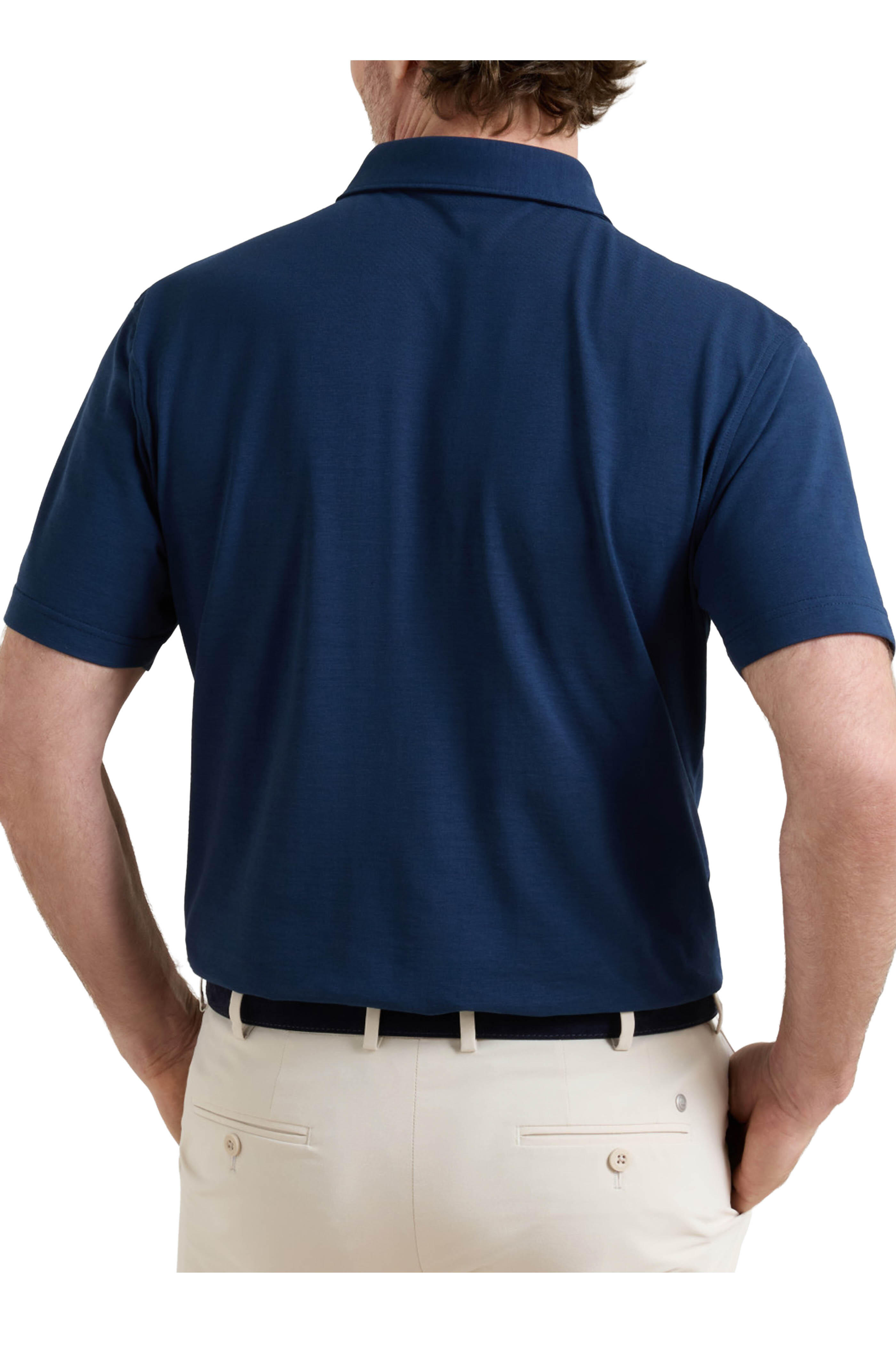 Peter Millar - Navy Blue Cool Cotton Short Sleeve Polo - view 4