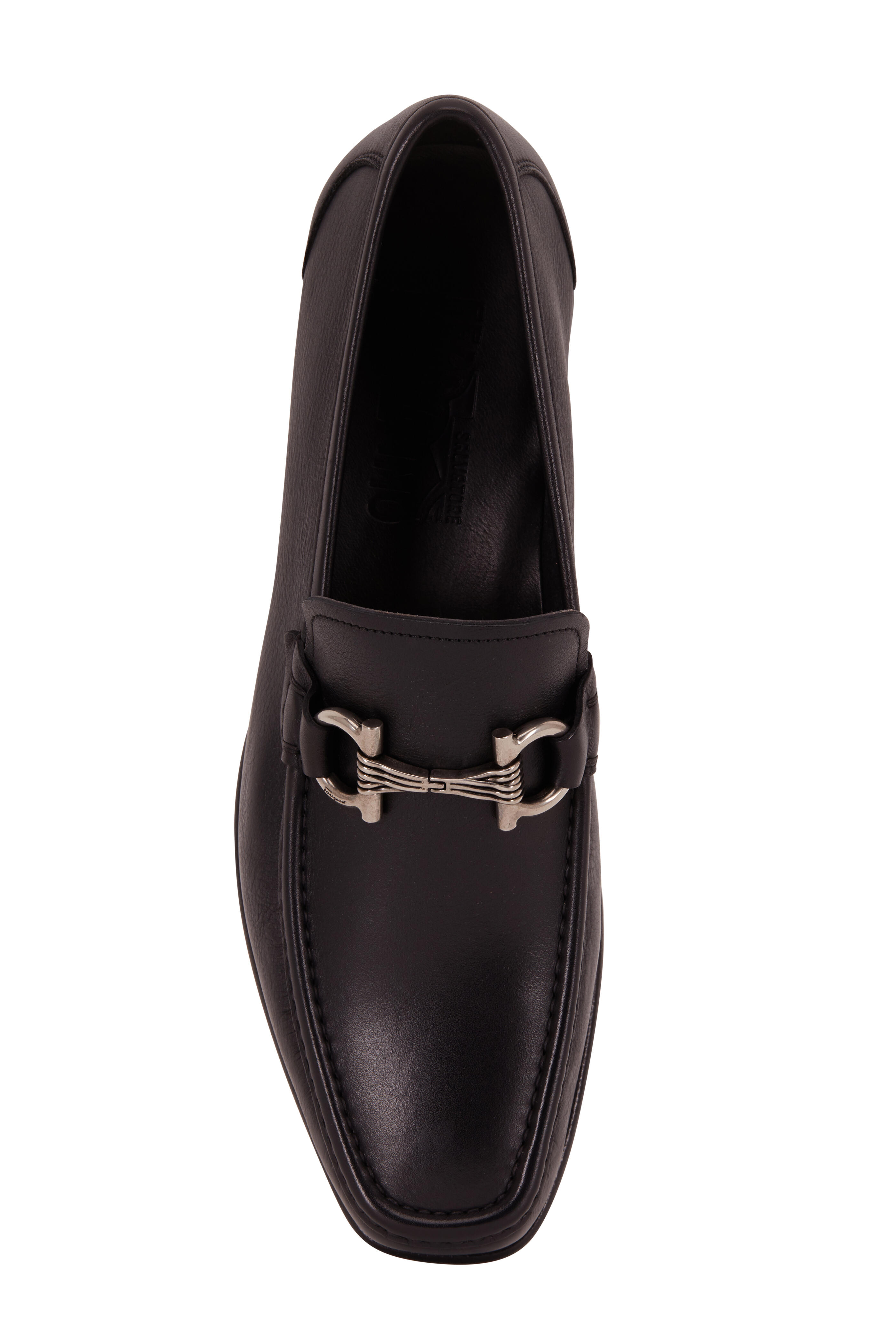 Ferragamo - David Black Leather Bit Lug Sole Loafer