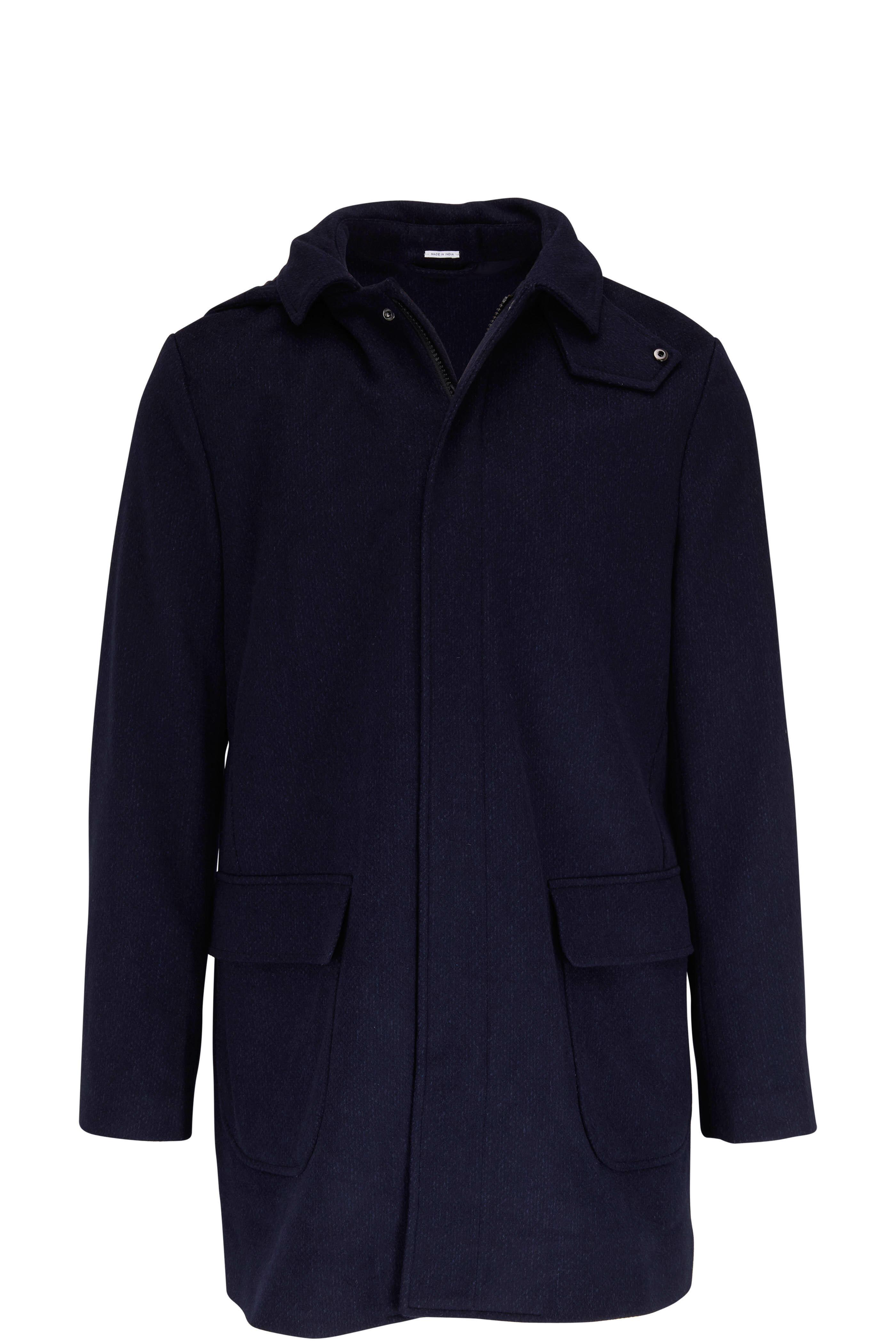 Atelier Munro - Navy Brushed Wool Car Coat | Mitchell Stores