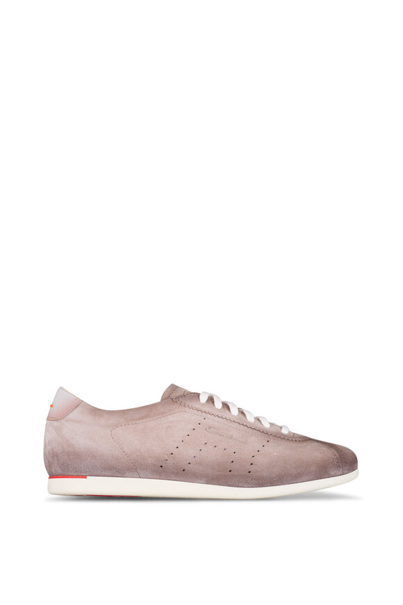 Santoni Yorker Beige Lace Up Suede Sneaker - view 2