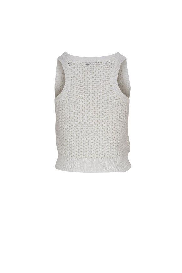 Vince - Optic White Mesh Stitch Tank