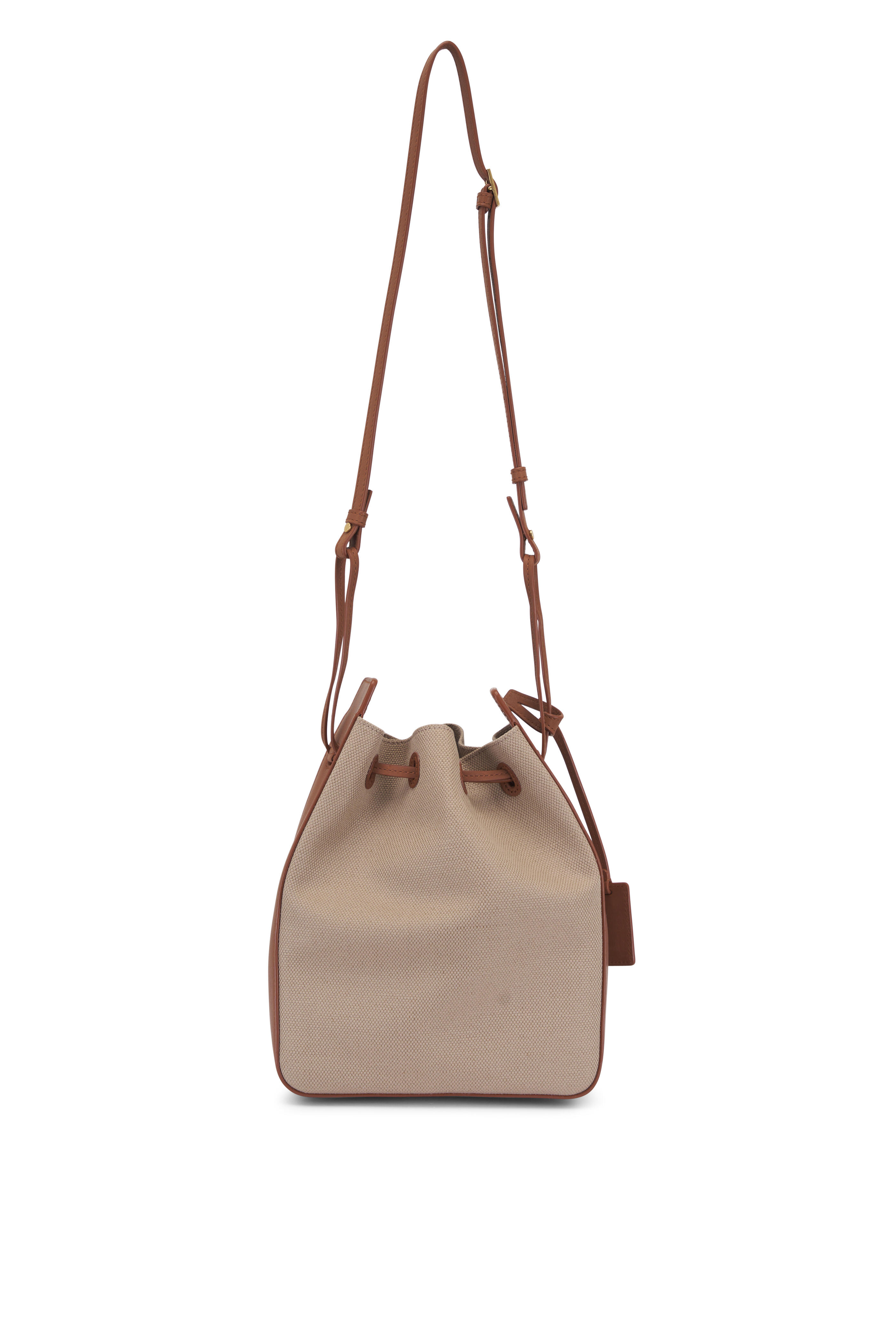 Saint Laurent - Desert Canvas & Leather Bucket Bag
