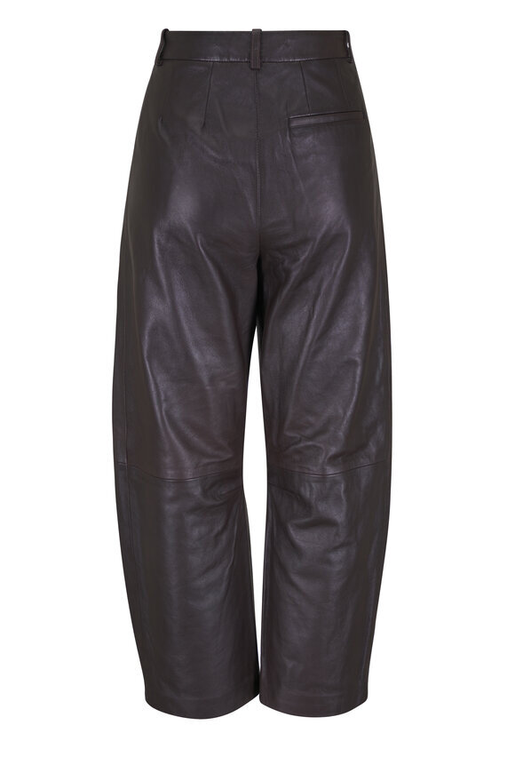 TWP Dark Brown Leather Slouchy Boyfriend Pant - view 2