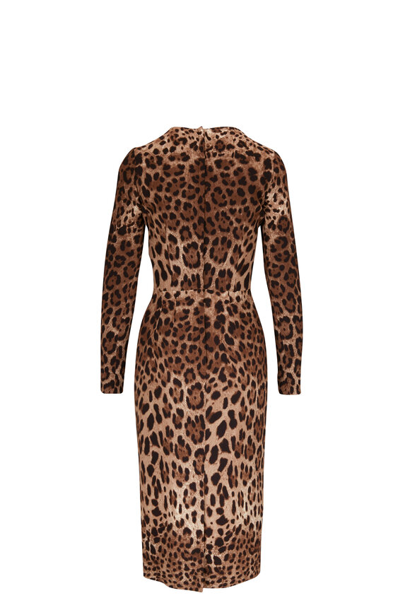 Dolce & Gabbana - Leopard Print Long Sleeve Cady Dress 