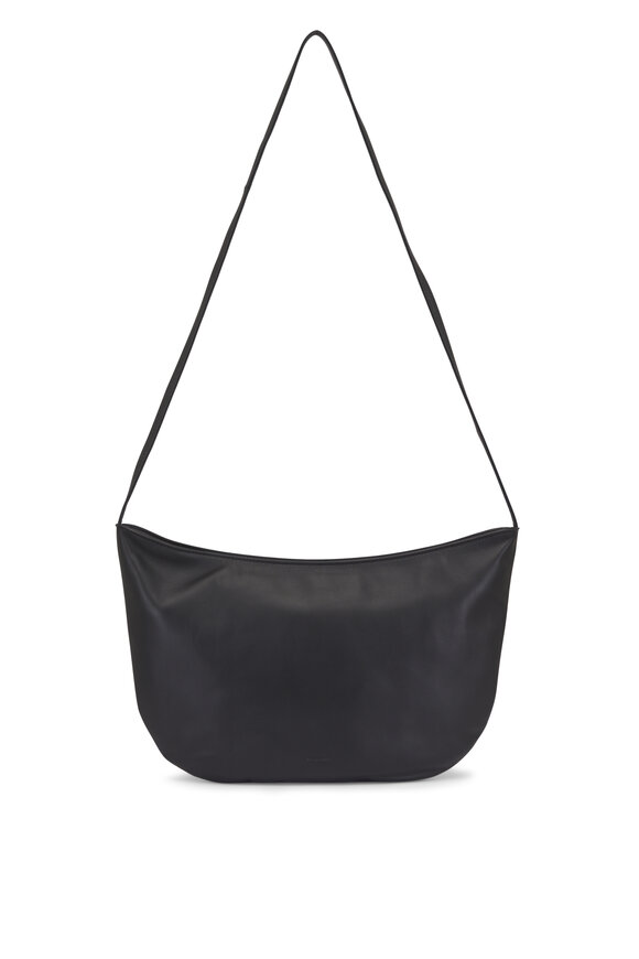 The Row - Sideby Black Pebbled Calfskin Shoulder Bag