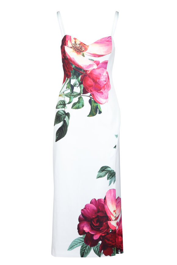 Alice & Olivia Nina Empress Bloom Off White Midi Dress