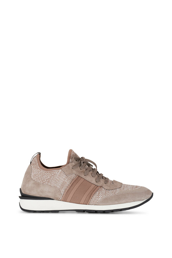 Brioni - Light Brown & Beige Knit Running Sneaker