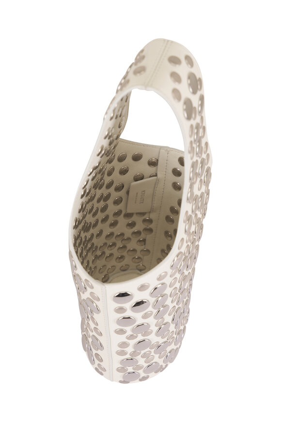 Khaite Small Livia Optic White Leather Stud Bag - view 4
