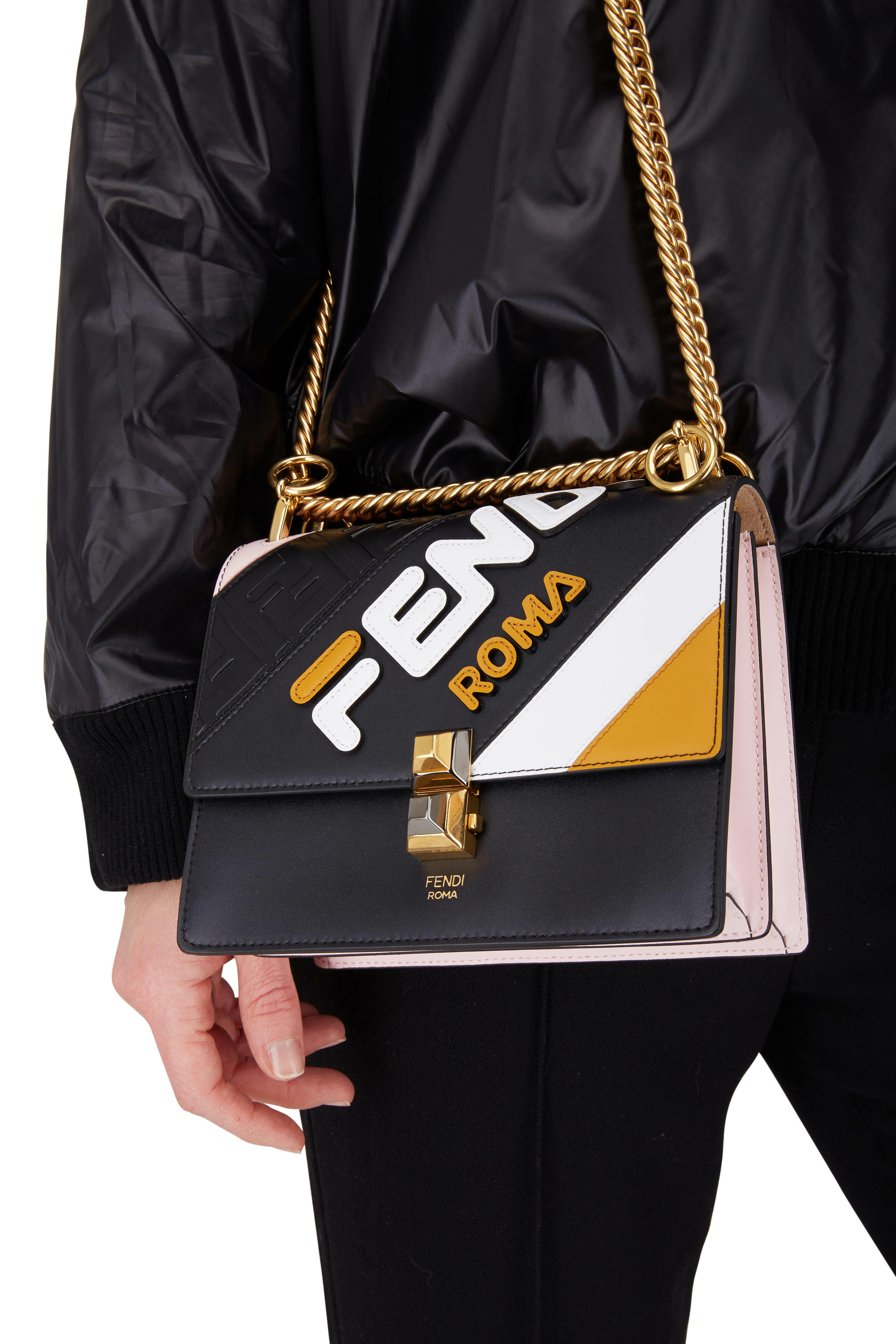 Fendi Diagonal Camera Case - Multicolour leather bag