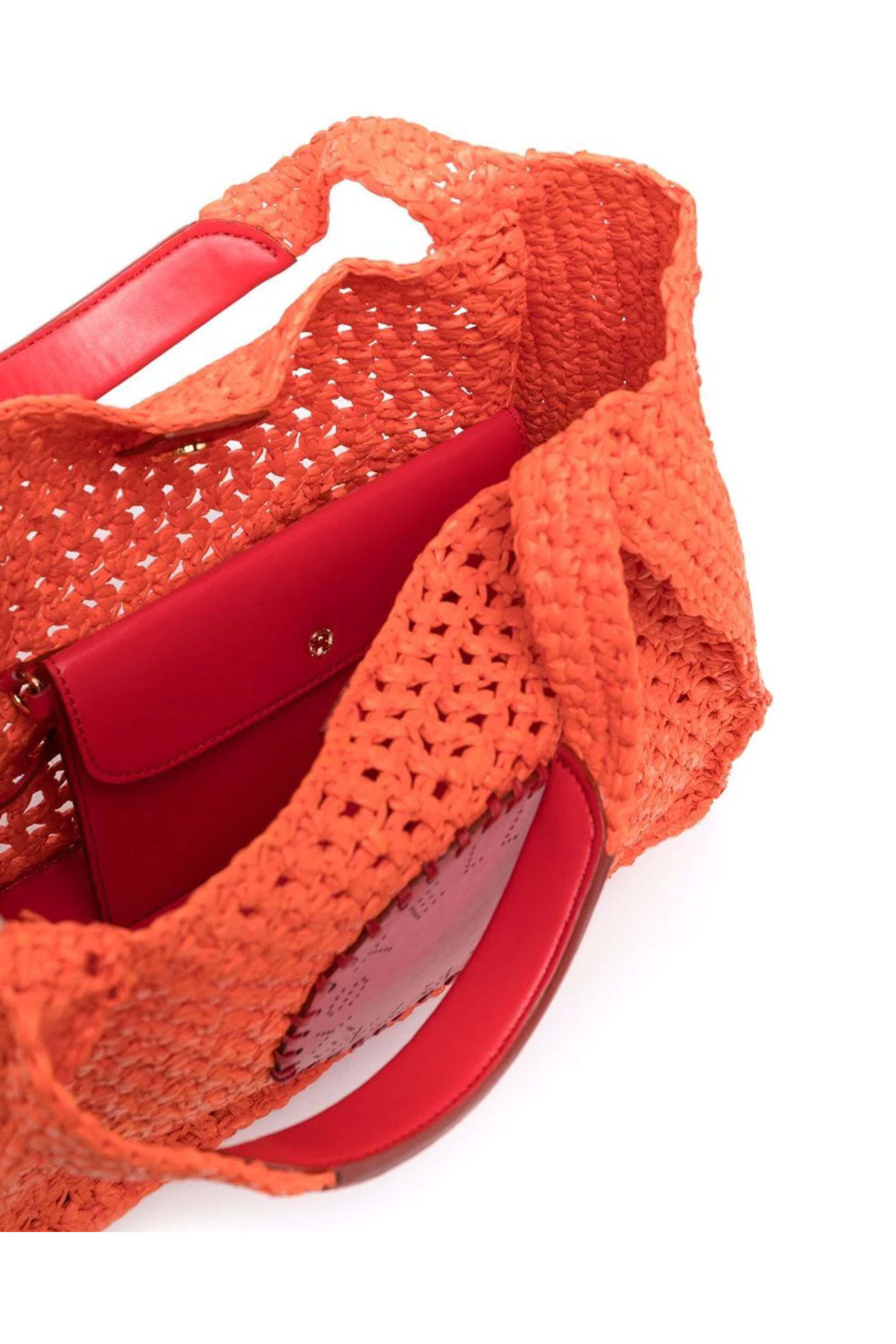 Stella McCartney - Raffia Crossbody Bag in Orange - view 4