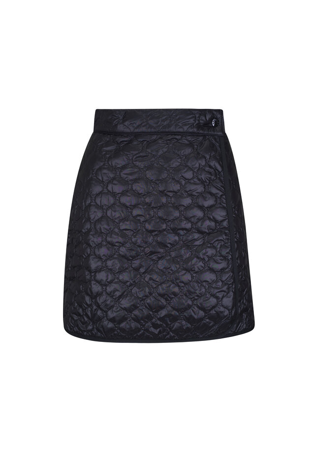 Khaite - Alleta Sheer Paneled Black Silk Midi Skirt