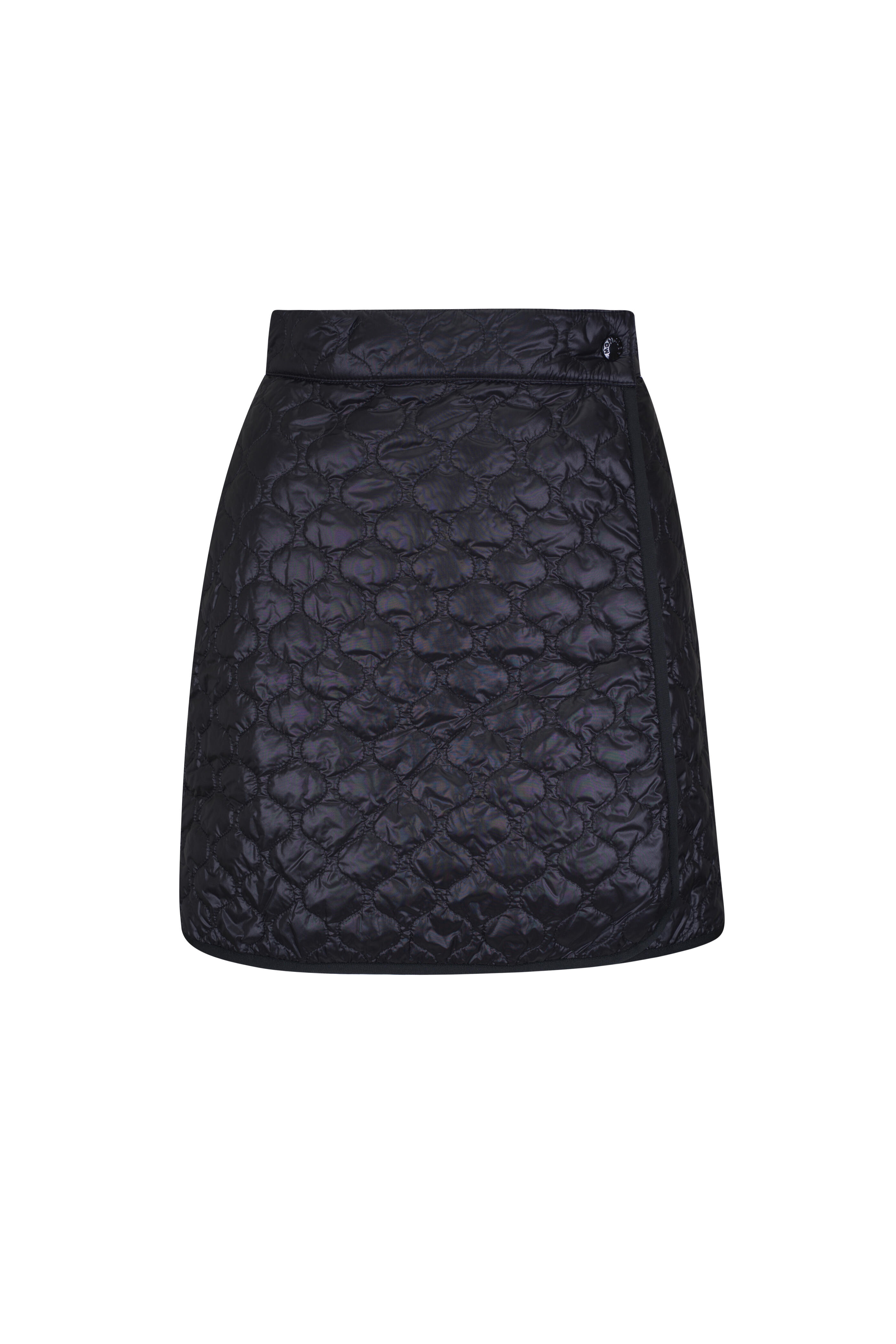 【関税＆送料込み】Moncler Diamond Quilted Miniskirt Moncler - Black Square-Quilted Padded Wrap Mini Skirt