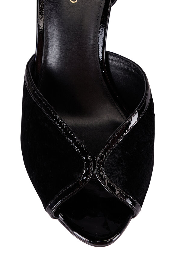 Veronica Beard Anora Black Patent Leather Sandal, 95mm - view 4