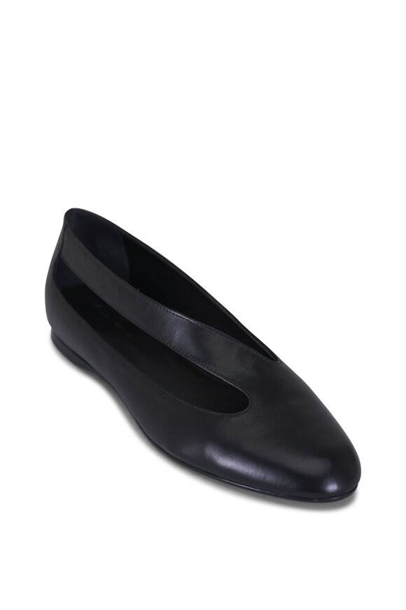 Khaite Diana Black Leather Flat