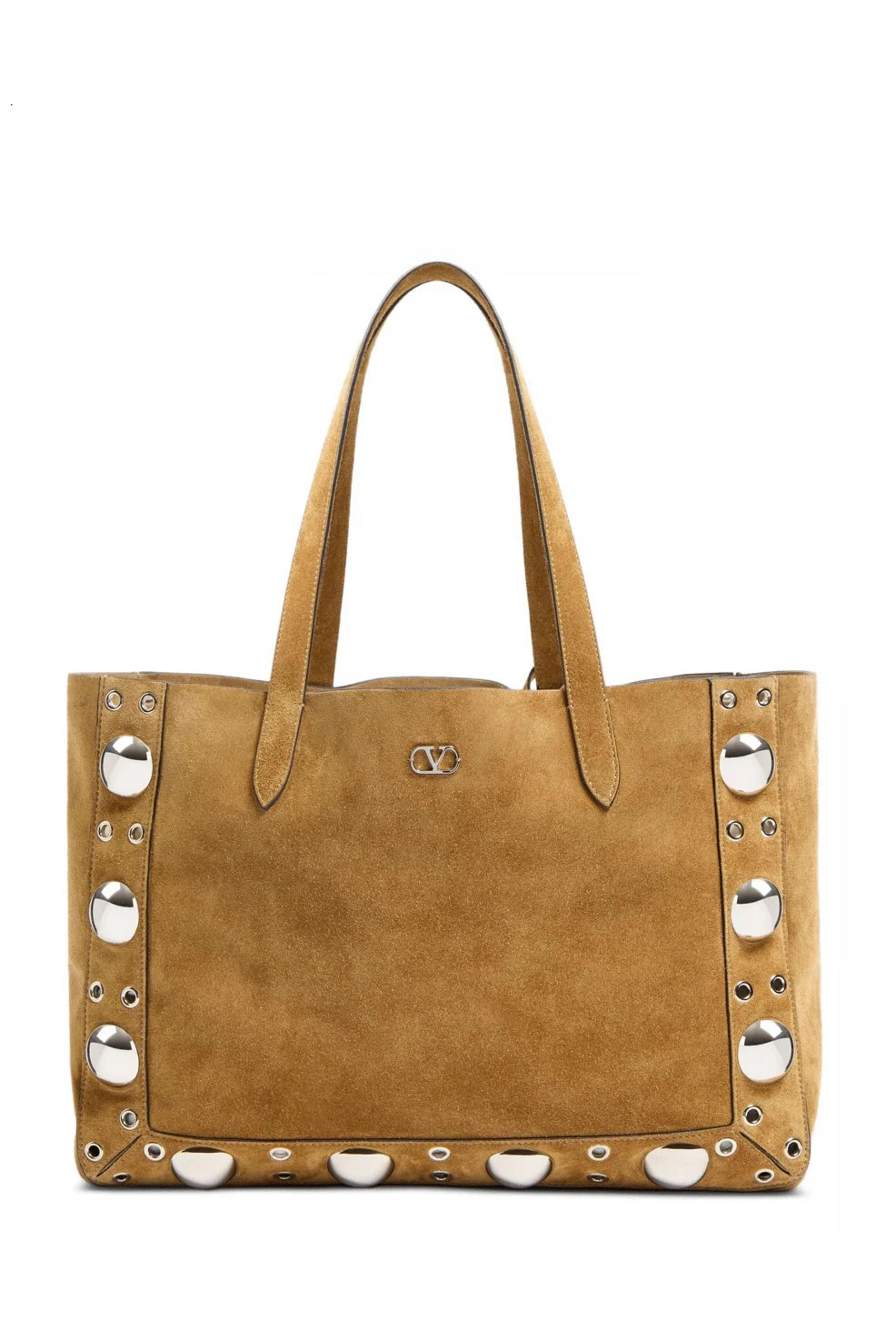 Valentino Garavani - Nellcote Frame Suede Tote in Beige