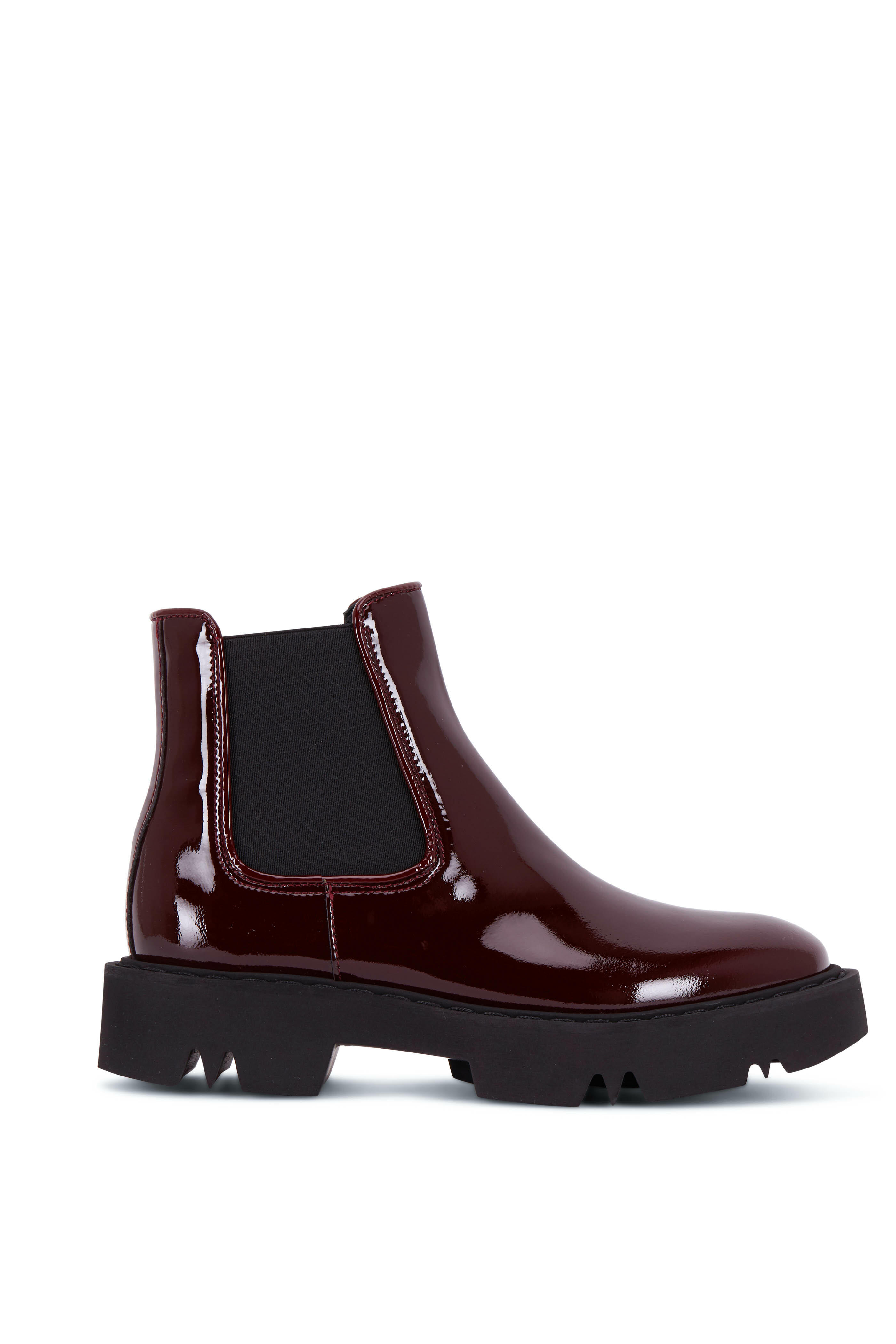 Aquatalia Haylie Bordeaux Patent Lug Sole Boot