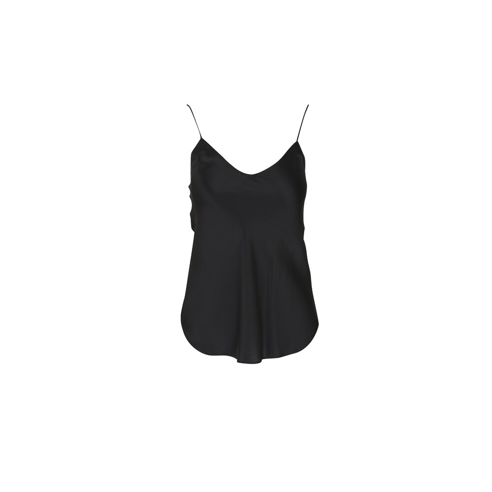 【YILON】 イロンVneck cami set BLACK 100% Silk Cami in Black | GINIA - GINIA