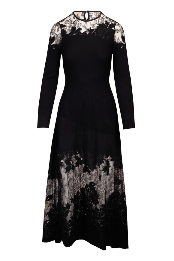 Ulla Johnson Clemence Black Long Sleeve Lace Dress - view 1