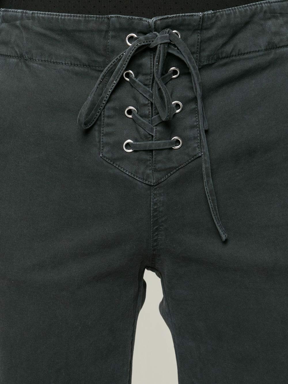 Nili Lotan - Lennon Carbon Lace-Up Wide Leg Jean