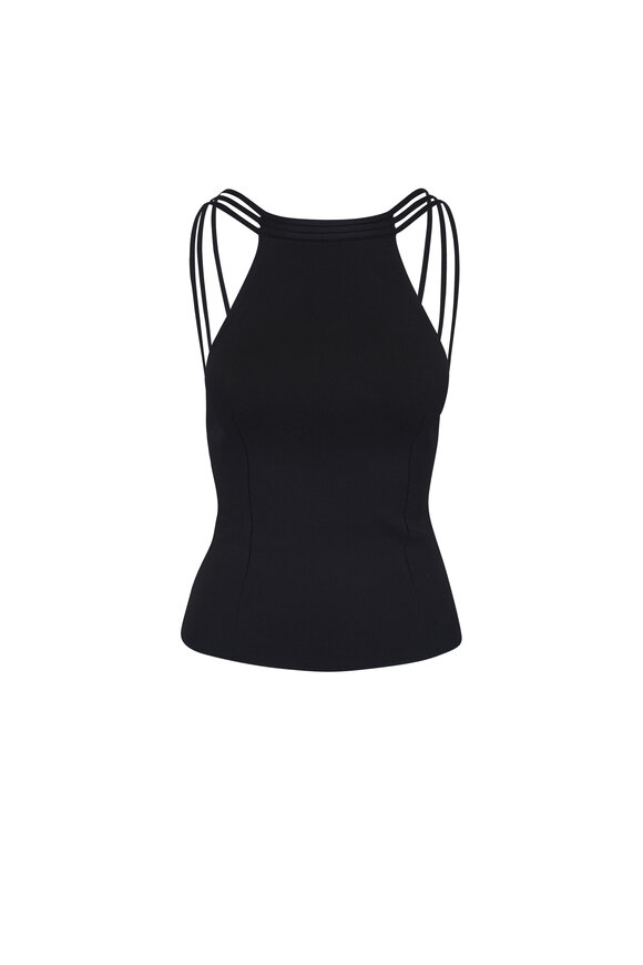 Giorgio Armani Black Halter Strap Knit Top