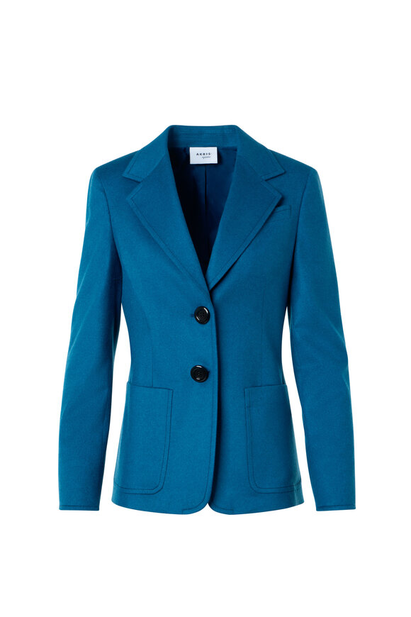 Akris Punto Teal Blue Wool Jacket - view 1