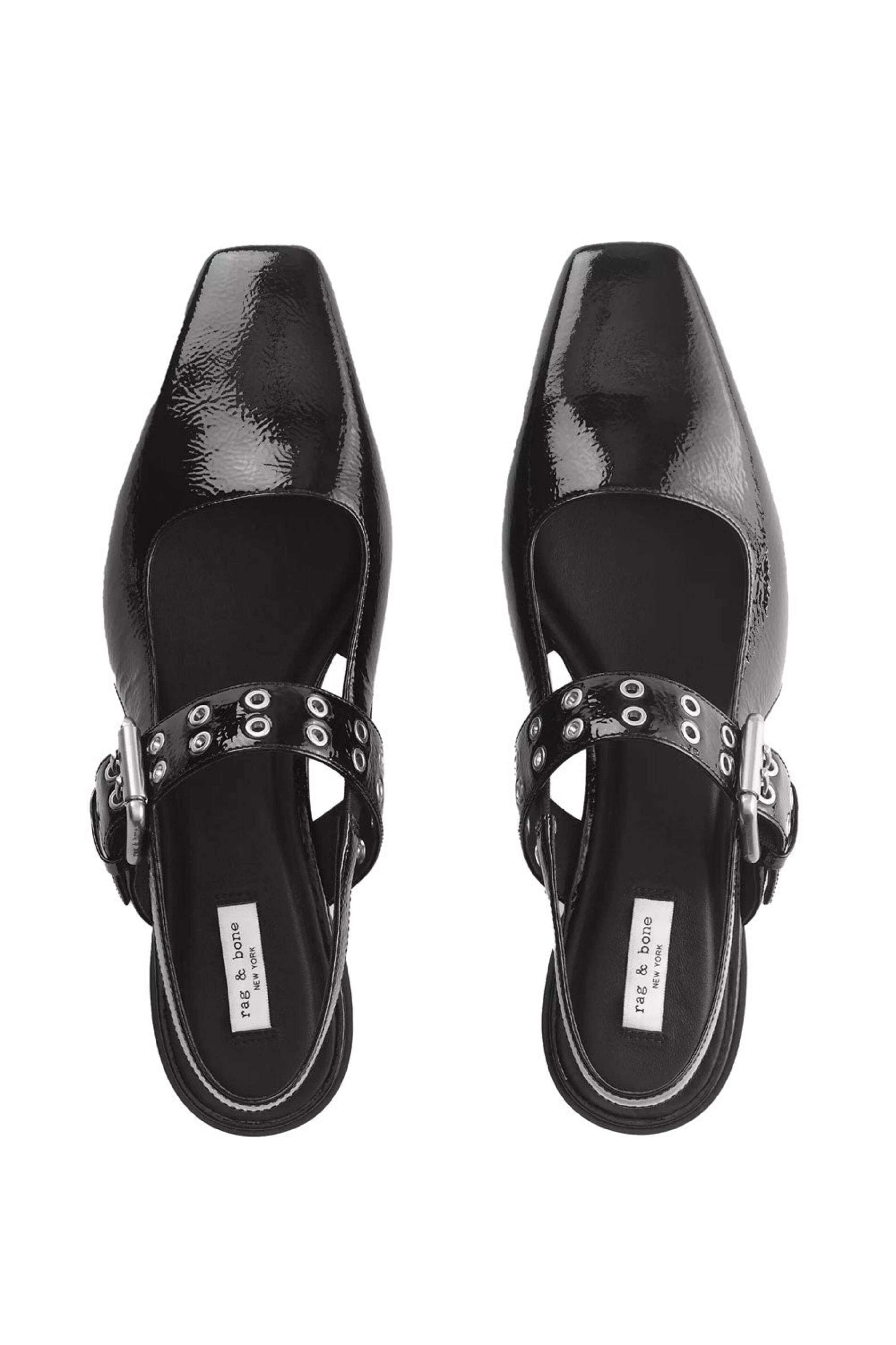 Rag & Bone - Astra Patent Slingback Flat in Black