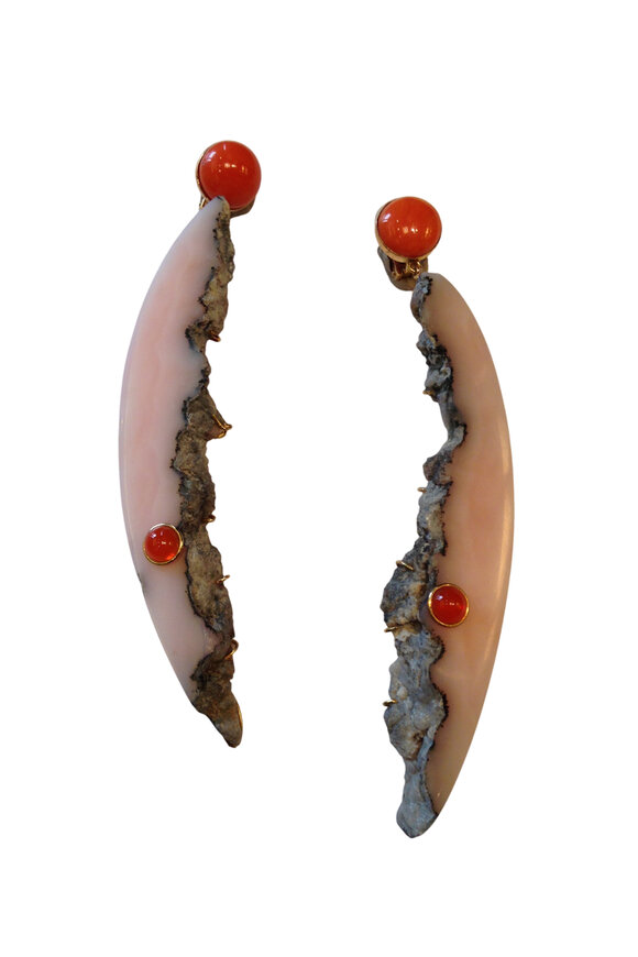 Garnazelle 18k Yellow Gold Carnelian Earring