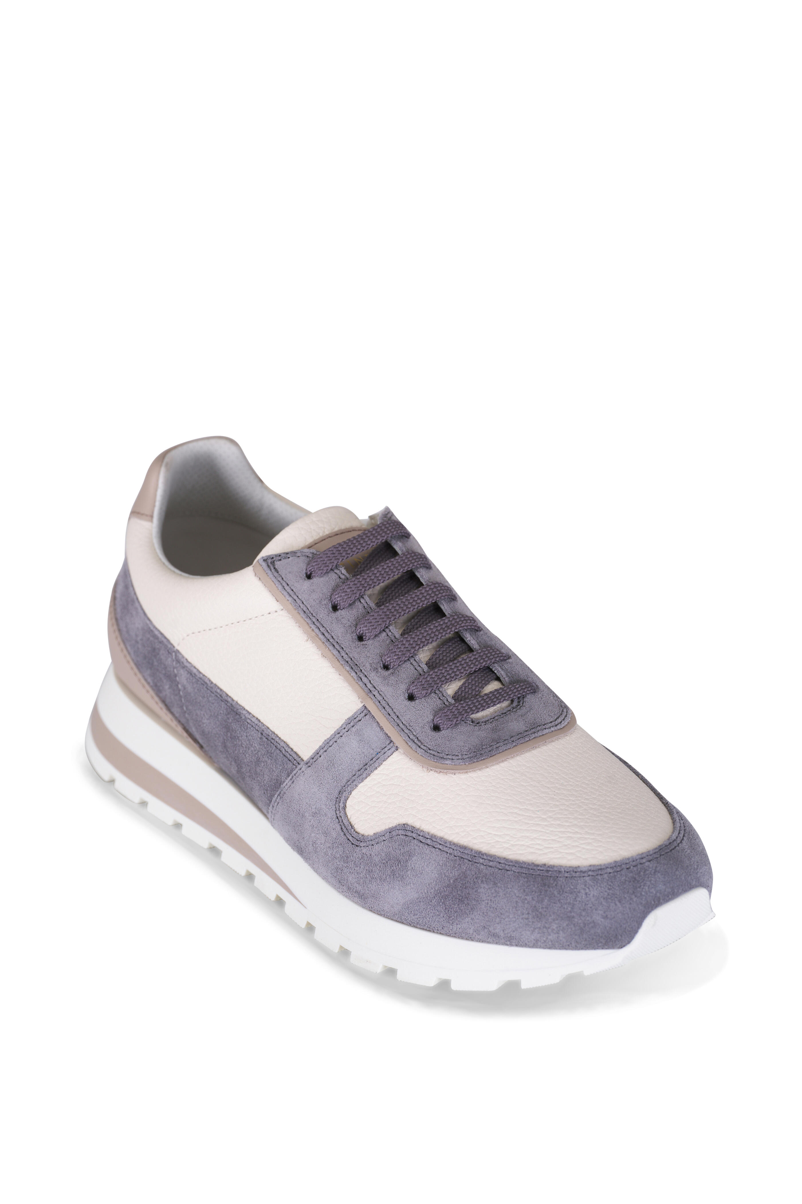 Brunello Cucinelli - Gray Suede Running Sneaker | Mitchell