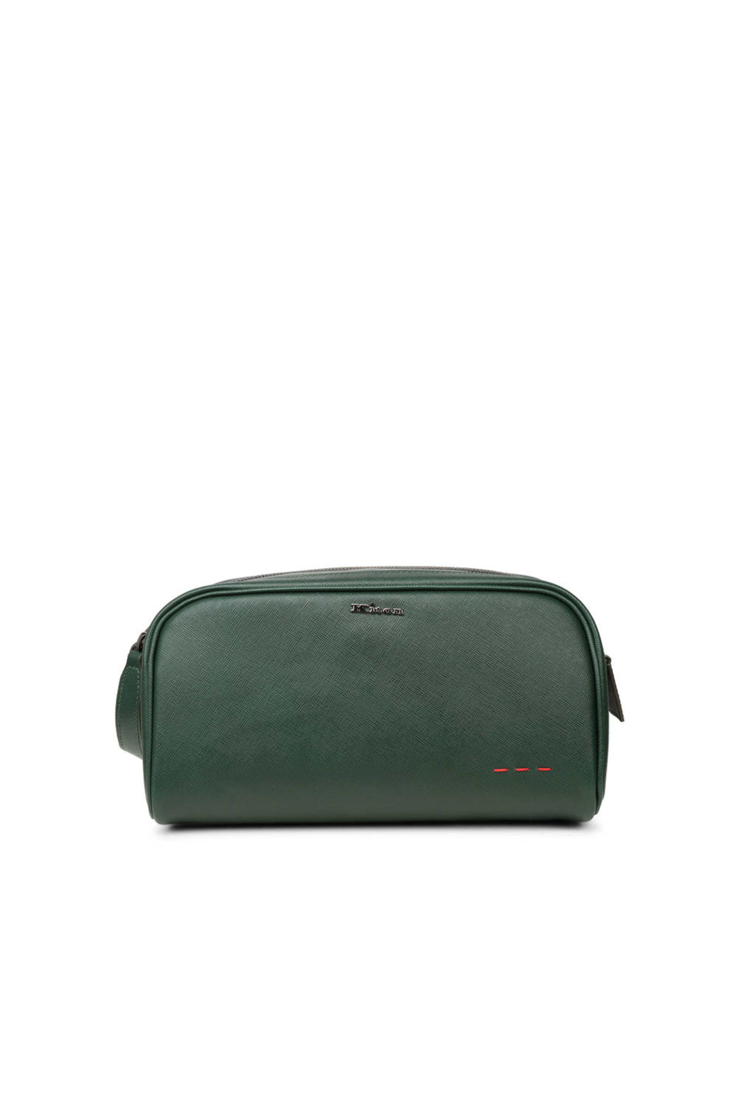 Kiton - Forest Double Zip Saffiano Leather Dopp Kit