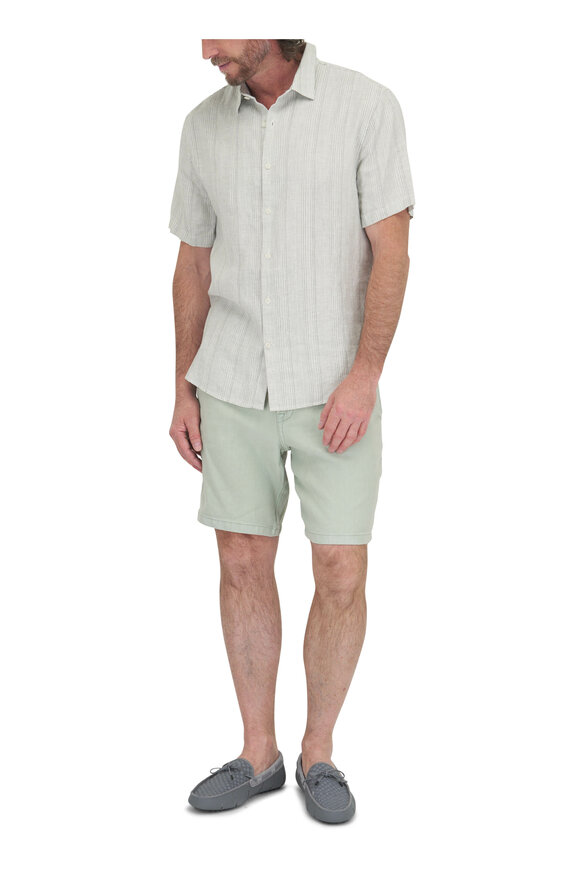 Hudson - Shell Green Linen Chino Shorts 